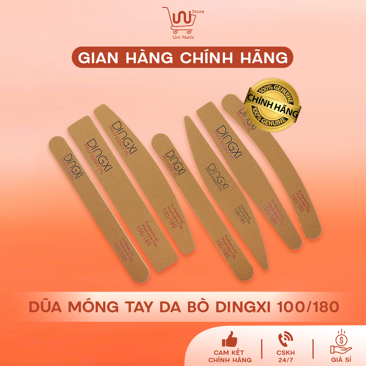 DŨA MÓNG TAY DA BÒ DINGXI 100/180 (LOẠI DẦY)
