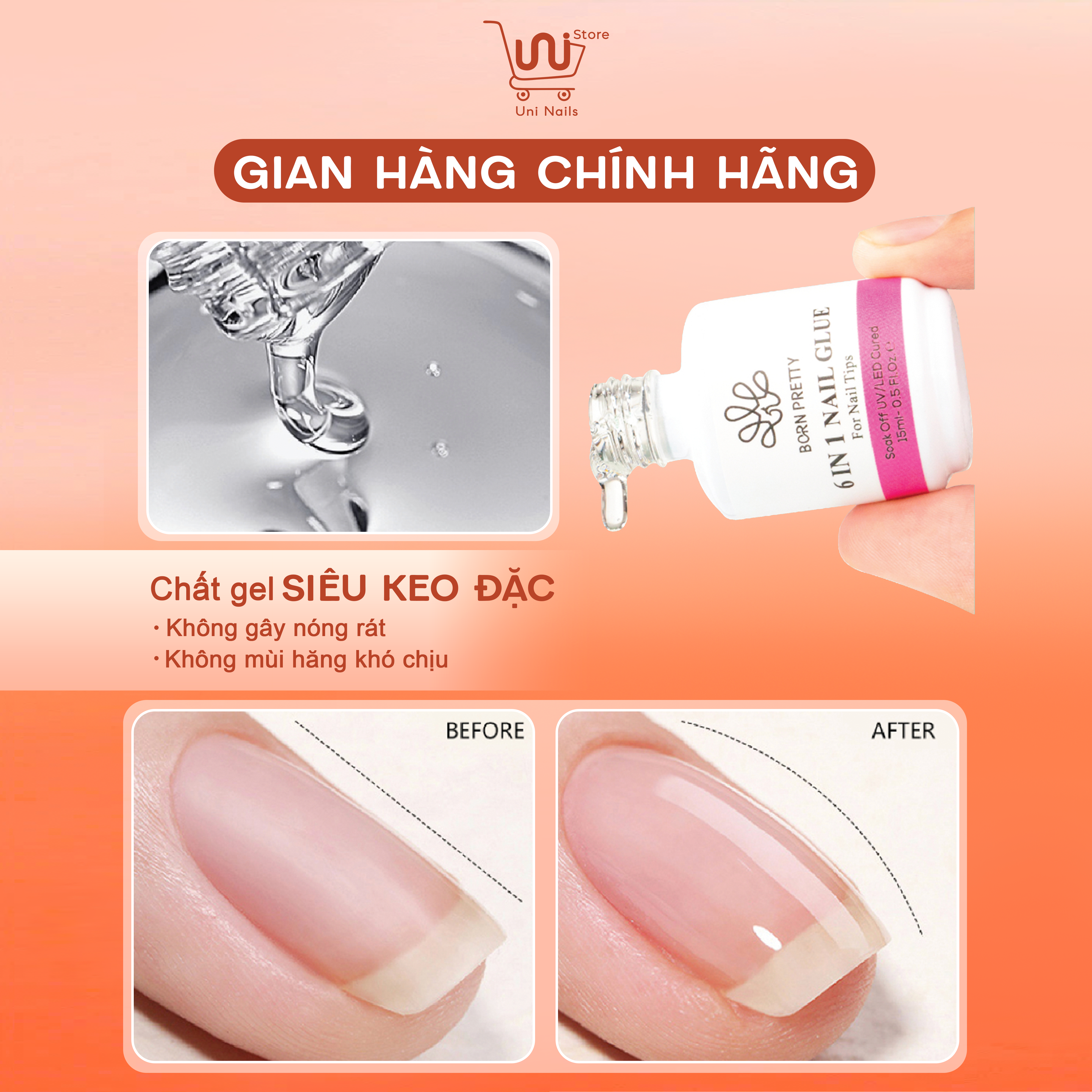 6IN1 GEL ĐA NĂNG BORN PRETTY CHÍNH HÃNG - 15ML