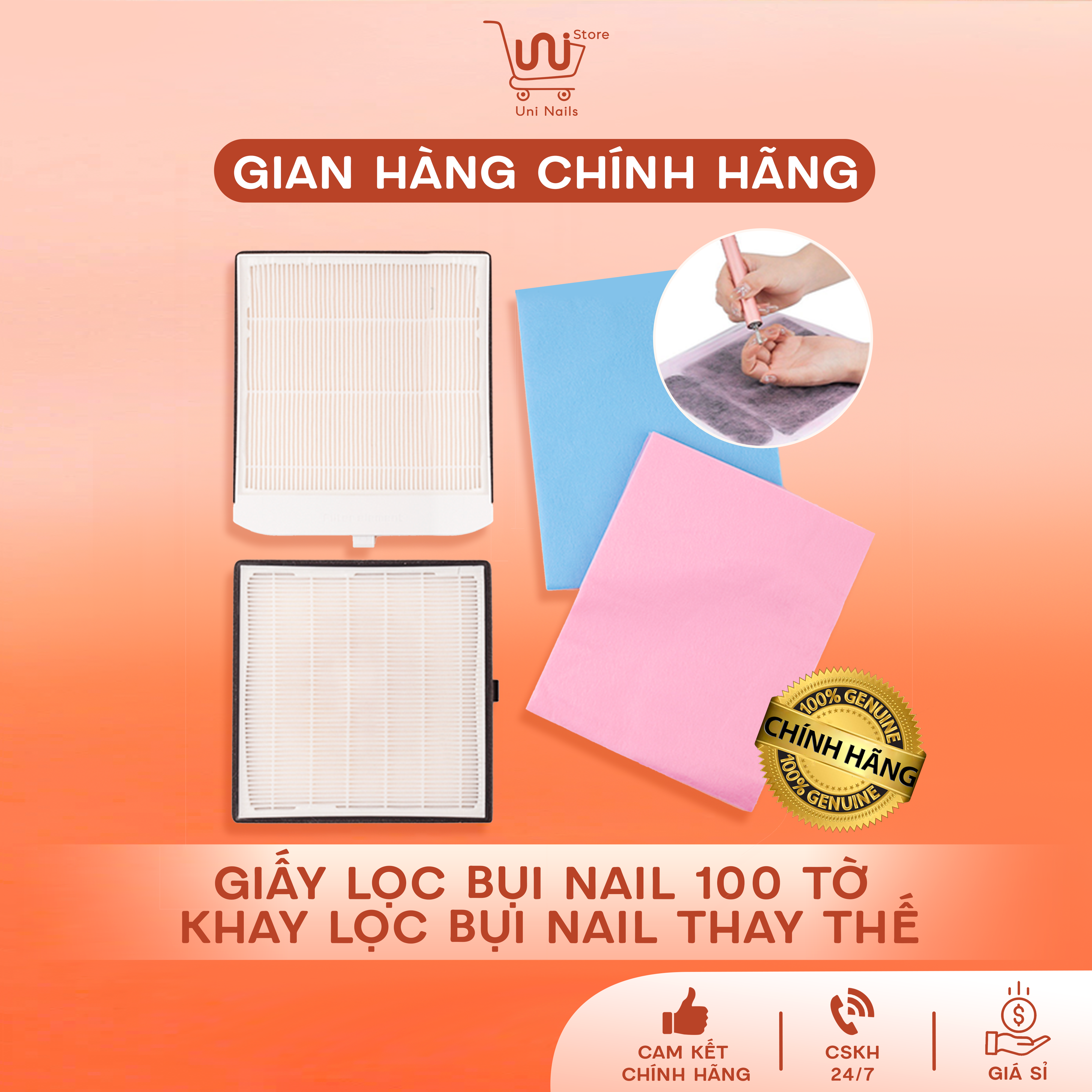 GIẤY LỌC BỤI NAIL 100 TỜ / KHAY LỌC BỤI NAIL THAY THẾ