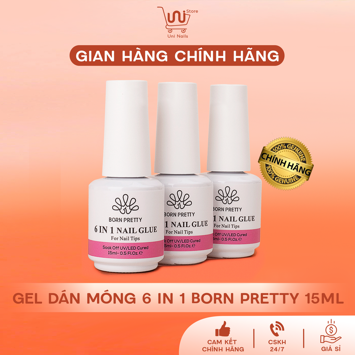 6IN1 GEL ĐA NĂNG BORN PRETTY CHÍNH HÃNG - 15ML